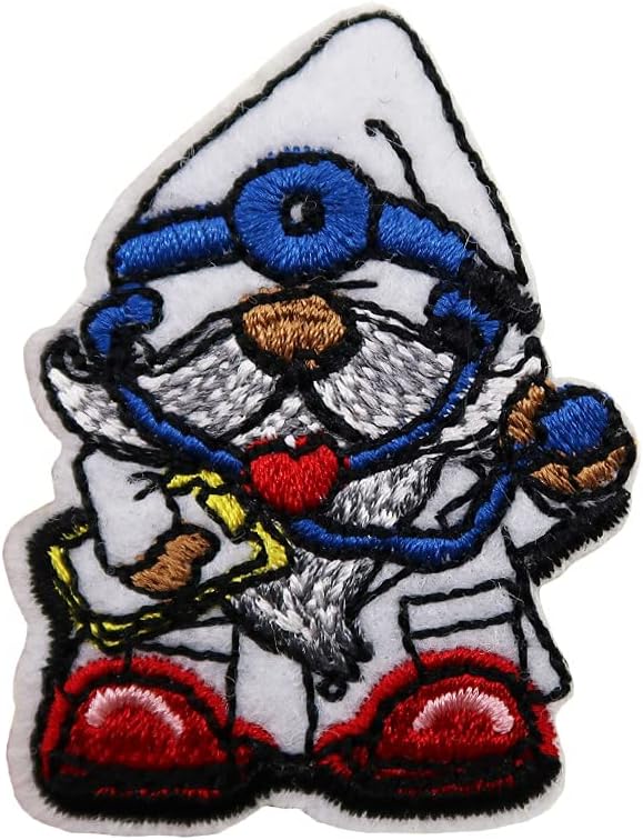 Mixed Media - Gnome Doctor Embroidered Iron On Patch