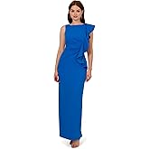 Adrianna Papell Womens Knit Crepe Ruffle Gown