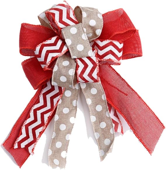 Alipher Christmas Ribbon Bow Handmade Burlap Bow Christmas