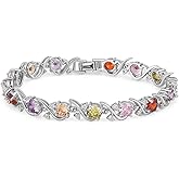 TANTIUE Tennis Bracelet for Women 14K Gold Plated Cubic Zirconia Bracelet,Classic Crystal Tennis Bracelet, Rhinestone Delicate Bracelet Gift for Her