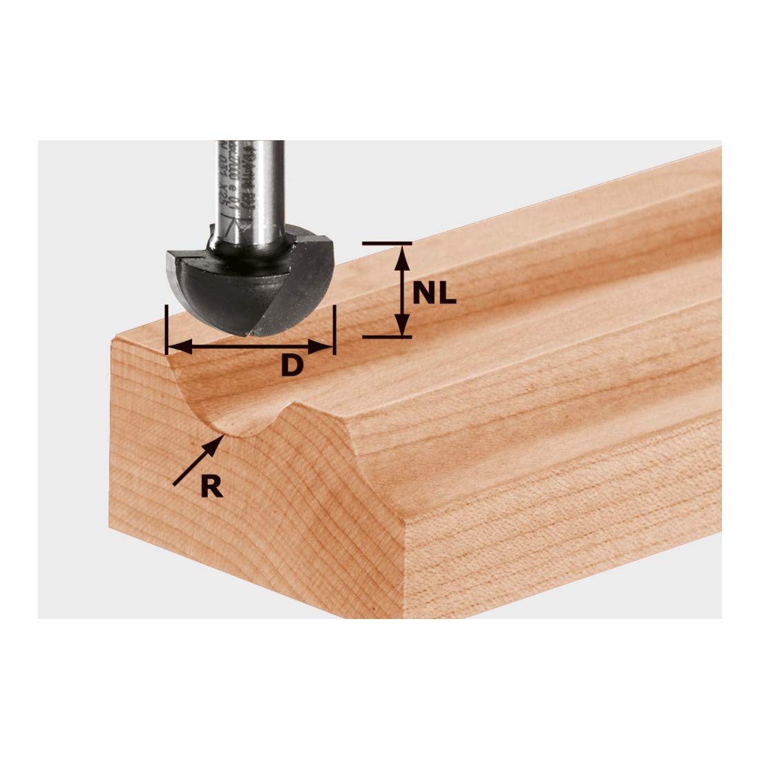 Festool Fresa de Media caña HW S8 R4