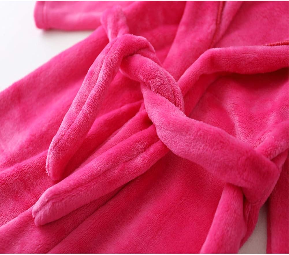 Girls Bathrobes Toddler Kids Hooded Robes Flannel Sleepwear for Kids Girls: Clothing