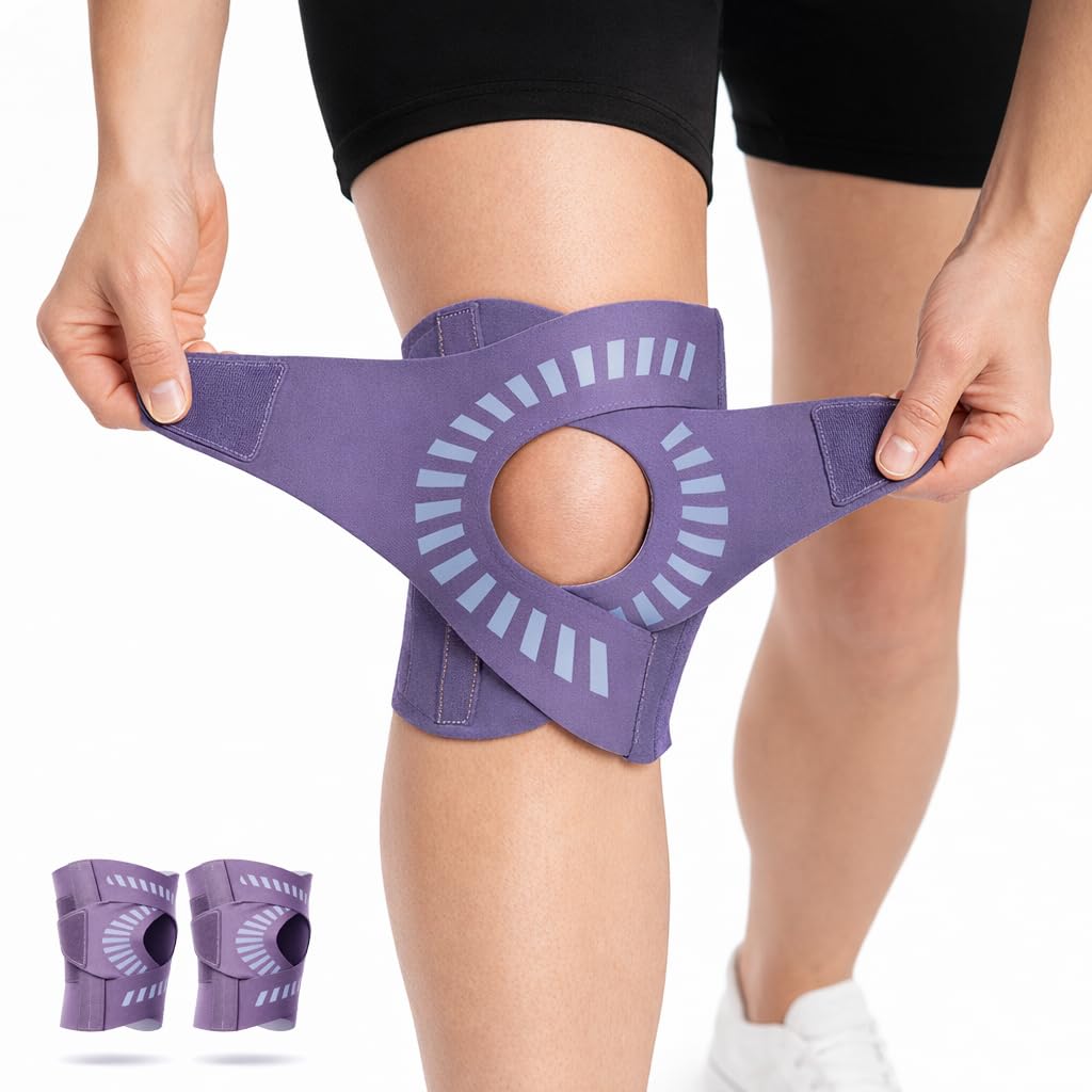 Photo 1 of KNEEBRIGHT Light Hinged Knee Brace for Women, Strong Adjustable Compression Knee Brace, Quick Wrap Around Patella Support with Side Stabilizers for Meniscus Tear, Arthritis