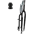 CDHPOWER 26" Fork Double Springer Suspension Fork 1" Threaded & Headset,Cruiser Chopper Bike Dual Spring Classical Fork (Black)