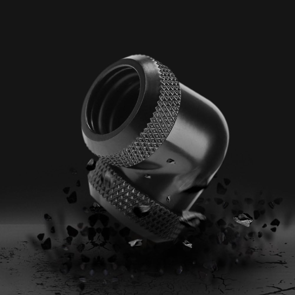 Richer-R 90 Degree Elbow Tube,14mm OD G1/4 DIY Twist 90 Degree Elbow Dual Hard Pipe Tube Connector Water Liquid Cooling(Black) - Image 5