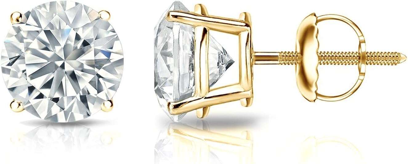 Diamond Wish 18k Yellow Gold Round Diamond Stud Earrings (3