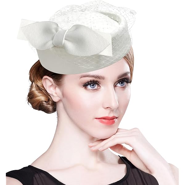 1148 Women\'s Pillbox Church Hat, Wool Bow Hat With Veil, Vintage Elegant Gray Wool Pillbox Hat: Elegant Bow Veil Fascinator - Etsy main image 4
