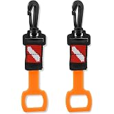 2 Pack Scuba Octopus Mouthpiece Holder, High Visibility Regulator Keeper | Silicone Octopus Holder with Spring Clip, Dive Flag Webbing, 2nd Stage Regulator Retainer for Divers and Snorkelers