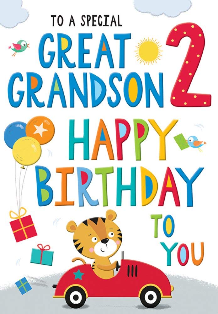 Regal Publishing Juvenile Birthday Card Age 2 Great Grandson - 9 x 6 inches