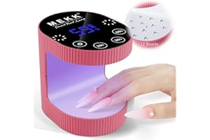 MEKK Cordless Mini UV Light for Gel Nails - 24W Rechargeable Mini UV LED Nail Lamp with Touch Control & Auto Sensor,Small Flash Cure Lamp,4 Timers,Portable Nail Light for Salon & Home-Rose Pink