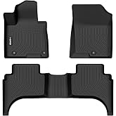 HAFIDI Floor Mats for Hyundai Santa Cruz 2022-2026, 1st &amp; 2nd Row | Custom Fit, All Weather Protection, Non-Slip, Automotive Floor Liners, Raised Edge, Accessories, TPE, Black