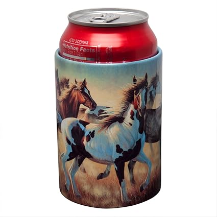 Amazon Com Rivers Edge Home Decor Horses Aluminum Can Cooler
