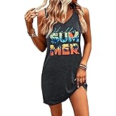 Summer Sundress for Women Graphic Mini Tank Dress Sleeveless Beach Dresses Short Casual Sun Dresses