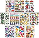 Jazzstick 10-Sheet Vehicle Flower Dinosaur Fun Sticker Value Pack Bulk 03