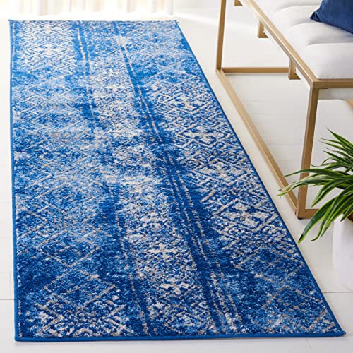 SAFAVIEH Adirondack Collection Runner Rug - 2'6" x 8', Silver & Blue, Moroccan…
