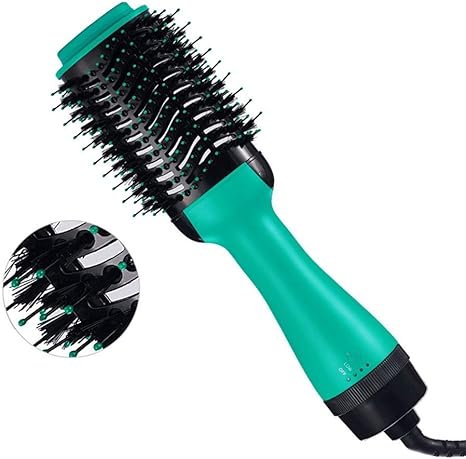 Rotating Hot Air Styler Brush For Short Hair 1000w One Step Hair