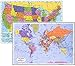 Painless Learning World Placemat + USA Placemat, Laminated Educational Placemats (2)