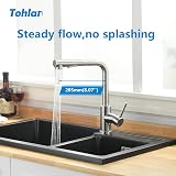 Tohlar Kitchen Tap Mixer with Pull Out Spray Brushed Nickel 360° Swivel view 7
