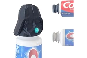TUBECAPZ Funny Darth Vader Toothpaste Topper Cap and Dispenser, Includes 2X Adapters Compatible with Crest & Colgate Tubes, Funny Gift for Kids and Adults