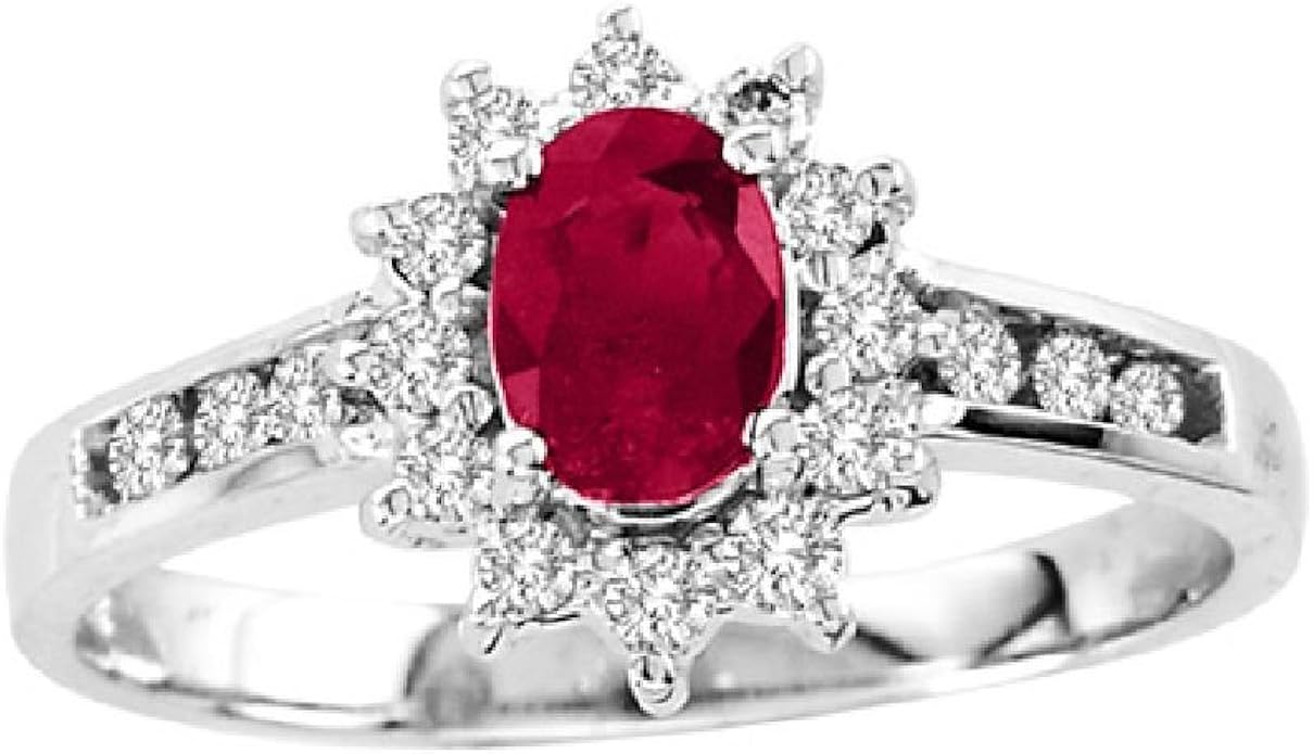 sendmyjewelry 0.85cttw Ruby Diamond Ring in 14k Gold: Amazon.co.uk