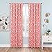 Eclipse Llama Drama Thermal Insulated Single Panel Rod Pocket Room Darkening Privacy Curtains for Nursery, 42 in x 84 in, Coral