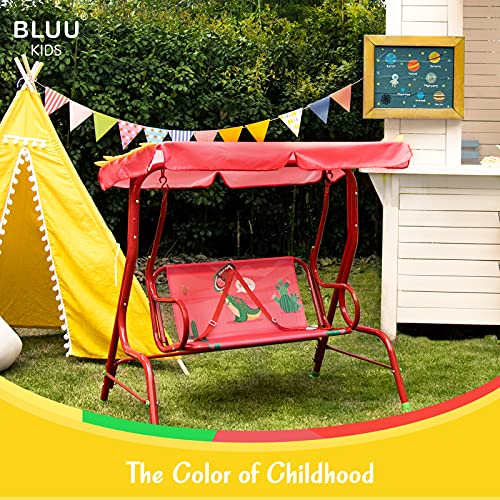 Bluu Porch Swing with Stand, Kids Porch Swing Chair Patio Glider for