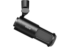 Fifine XLR Microphone, Podcast Dynamic Microphone for Vocal Recording Singing Voice-Over, Studio Metal Mic with Cardioid Patt