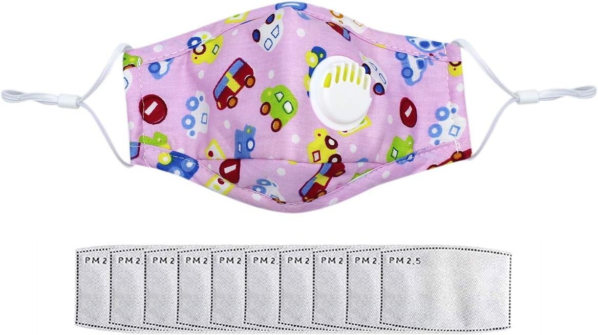 cuddty Cute Unisex Children Kids Mask Cotton Mask with 10Pcs Replaceable Pads