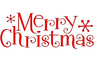 Wall Sayings Vinyl Lettering Small Merry Christmas Set of 4 Decal Home Decor Art Quote Sticker (Red)