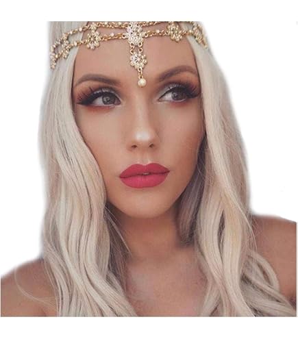 YERTTER Rhinestone Tassel Wedding Brides Women Iced Out Head chain Hair Amazon.com : YERTTER Rhinestone Tassel Wedding Brides Women  main image 2