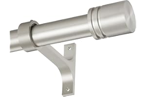 Curtain Rods for Windows 28 to 86 Inches, Vimayta 1 Inch Adjustable Heavy Duty Drapery Rod with Aluminum Alloy Finials and Br