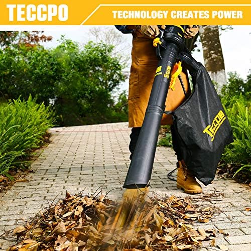 Teccpo 3 In 1 Blower Vacuum Mulcher 12 Amp Professional Leaf Blower Variable Blow Speed Of 170 250mph Mulching Ration Of 16 1 280 410 Cfm 40l Collection Bag Tabv01g Buy Online At Best Price In Uae Amazon Ae