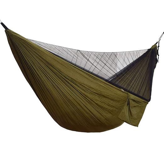 Enjoygoeu Hängematte Outdoor mit Moskitonetz Automatisches Schnelles Öffnen Ultraleicht Atmungsaktiv Schnelltrocknend Fallsch