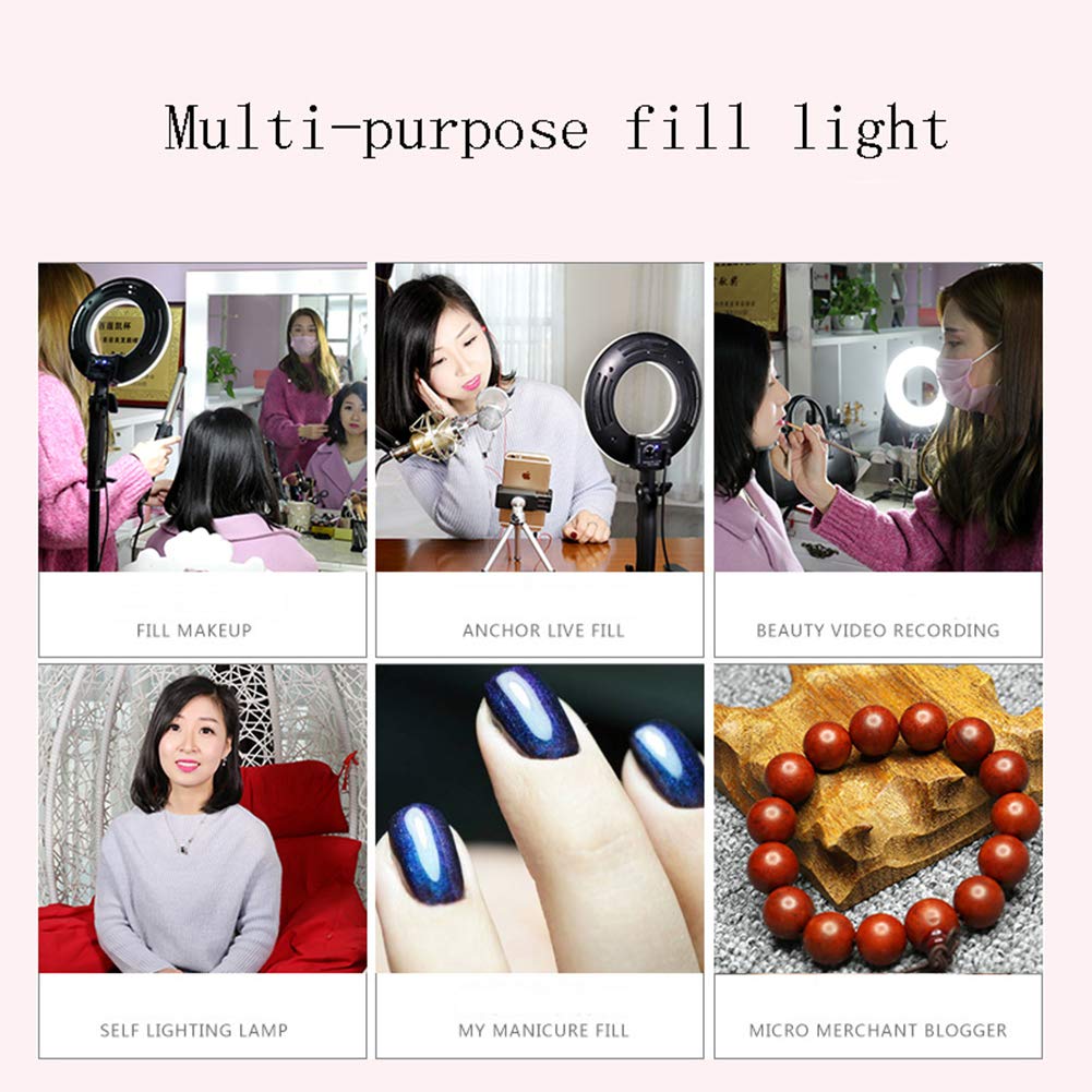 おすすめネット B07nrbc4xv 電話クリップ リングライト10インチ外部調光対応ledリングライト24w 5500k照明キット Youtubeビデオ用 およびデスクトップ三脚付き化粧用 Us Peaceip 定常光ライト 4 H Org