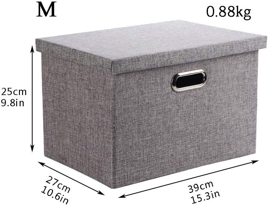 Wintao Storage Boxes with Lids, Collapsible Fabric Storage Baskets for Shelves Grey, Medium, 39 x 27 x 25 cm, 1 Pack - Image 5