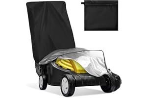 Skyrun Push Lawn Mower Cover, 420D Polyester Oxford Cloth, Lawn Mower Cover for Outdoor Waterproof, Heavy Duty Mower Covers, Universal Protective Cover (Black)