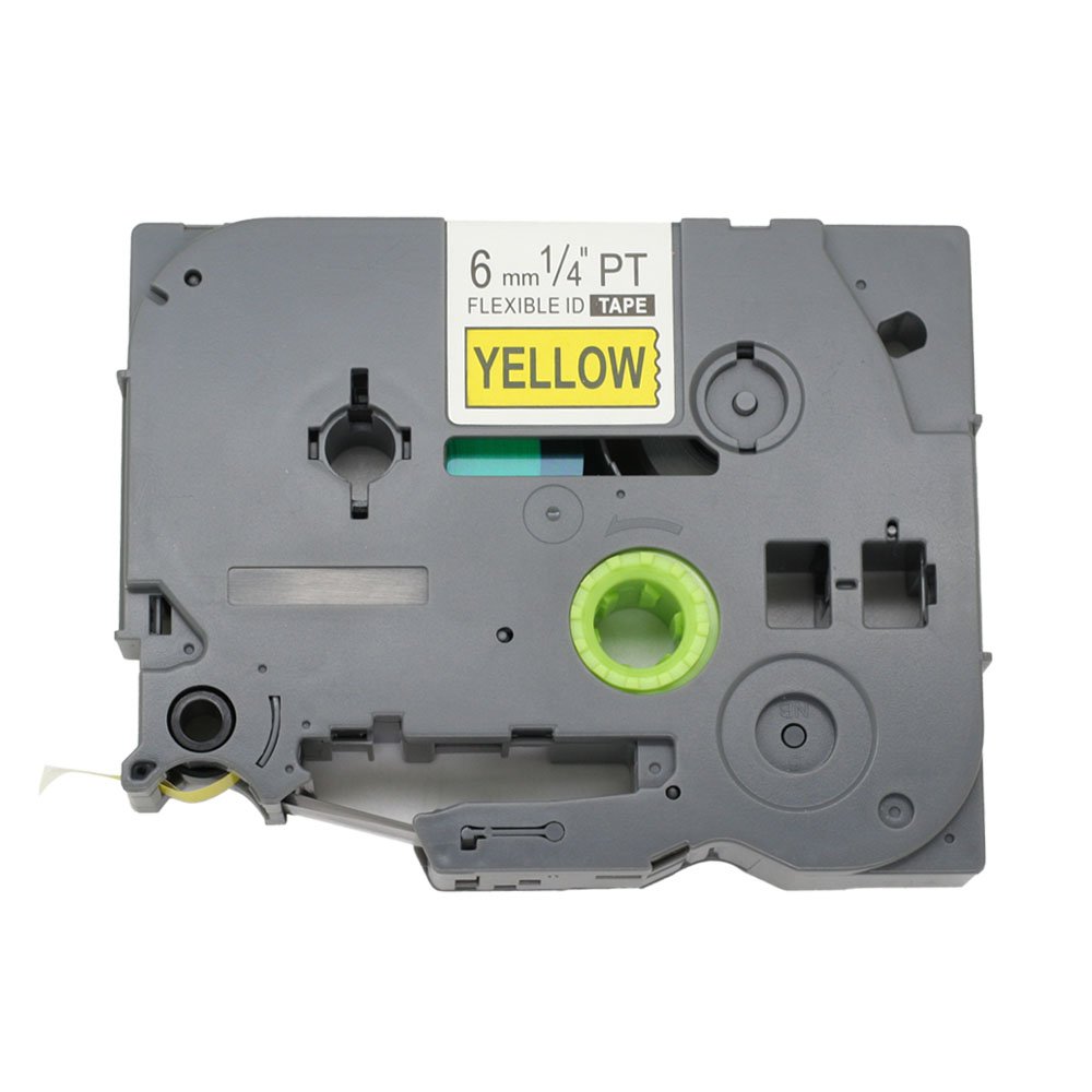 BROVACS 1 Pack Black on Yellow Flexible Label Tape Compatible for Brother P-Touch TZ FX611 TZe FX611 6mm 1/4" OPA1461