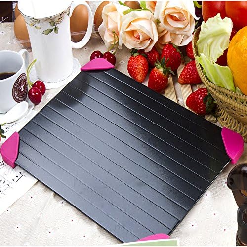 Mocatrend Fast Defrosting Tray - The Safest Way to Defrost Meat or Frozen Food Quickly Without Electricity, Microwave, Hot Water (Red)