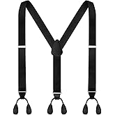 Yearntown Silk Suspenders for Men Tuxedo Formal Y Back Suspenders Men Formal Button End Braces for Tuxedo Pants