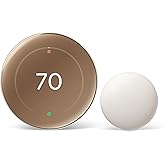 Google Nest Learning Thermostat (4th Gen, 2024) with Nest Temperature Sensor - Energy Saving Smart Thermostat - Compatible wi