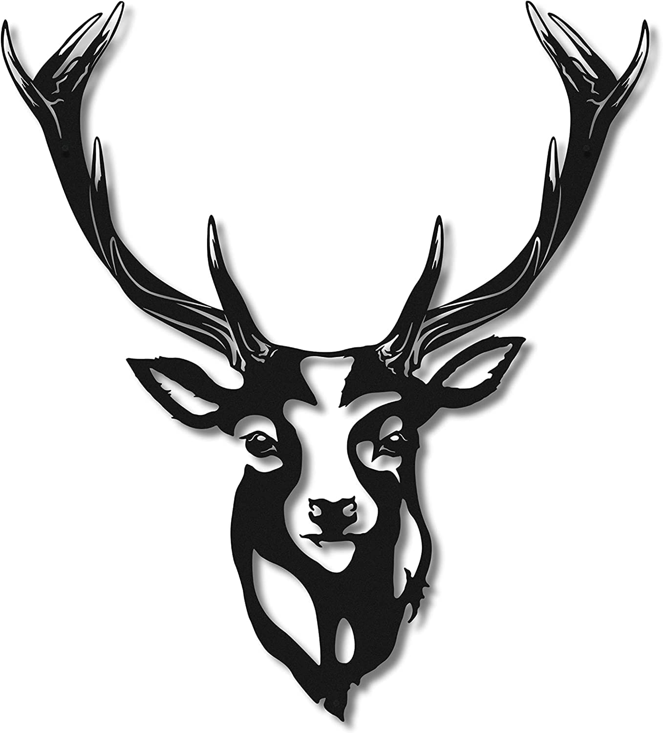 Wall Art, Home Decor, Bedroom Decor, Wall Decor, Wall Hanging, Wall Decoration For Living Room, Metal Wall Art, Metal Stag, Black, Gift, Size 40 x 45 cm