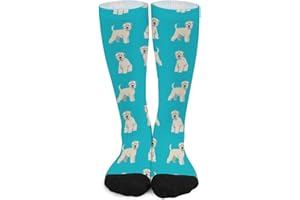 Unisex Novelty Crew Socks,Irish Wheaten Terrier Dog Terrier Cute Dog Turquoise Mid Calf Dress Socks Sports Socks Knee High At