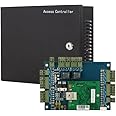 MENGQI-CONTROL 2 Doors Access Control System Core Control Components with Metal 5A 110V-240V Power Supply Box TCP/IP Network Access Control Panel Wiegand Controller,Computer Based Software,Remote Open
