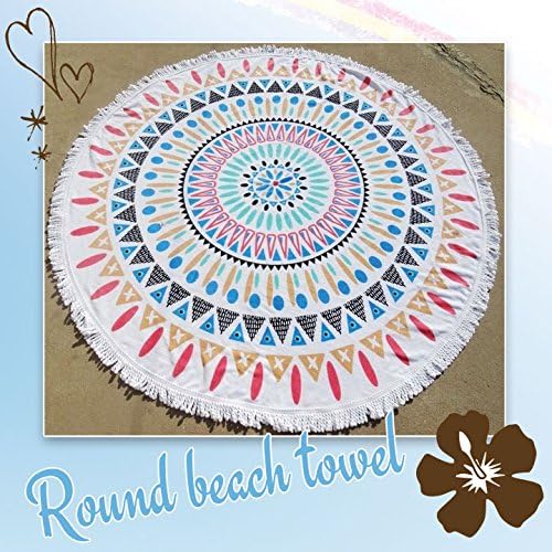 Amazon 1121 1122 ラウンドビーチタオル ビーチラグ サークルタオル ビーチマット ラウンドタオル サークルタオル 大判 ビーチタオル ラグ インテリア 水着 ビキニ 服 ファッション小物 通販