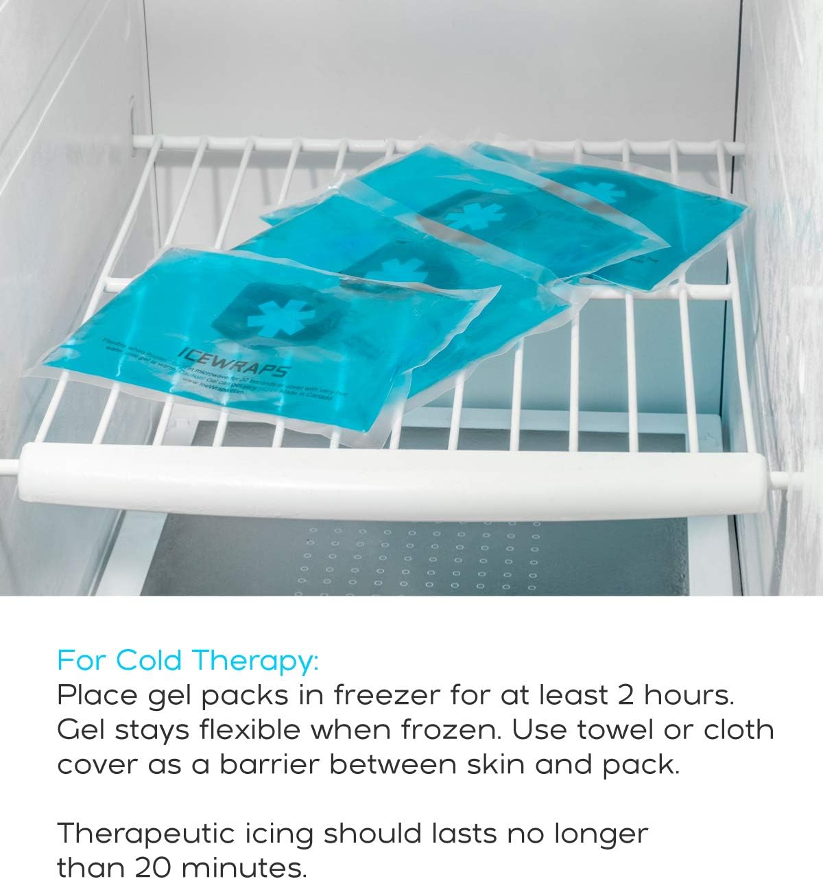 ICEWRAPS 3x5 Gel Ice Pack Reusable Small Hot Cold Ice Packs for Overheating, Injuries, Pain Relief First Aid (6 Pack): Health & Personal Care