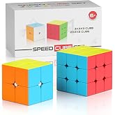 Vdealen Speed Cube Set, 2x2x2 3x3x3 Magic Cube Set, Puzzle Cube Toys Birthday Party Christmas Stocking Stuffers Gift for Kids Teens Adults(No Sticker)