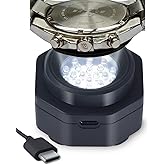 CoolFire (The Original) - USB-C UV Free Solar Watch Fast Charger for All Eco Solar Watches. Safe 24/7 Charging (No 8H Timer Needed). Reloj Hombre Portable Charger. BK