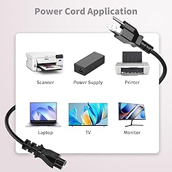 3 Prong Power Cord Replacement Power Cable for