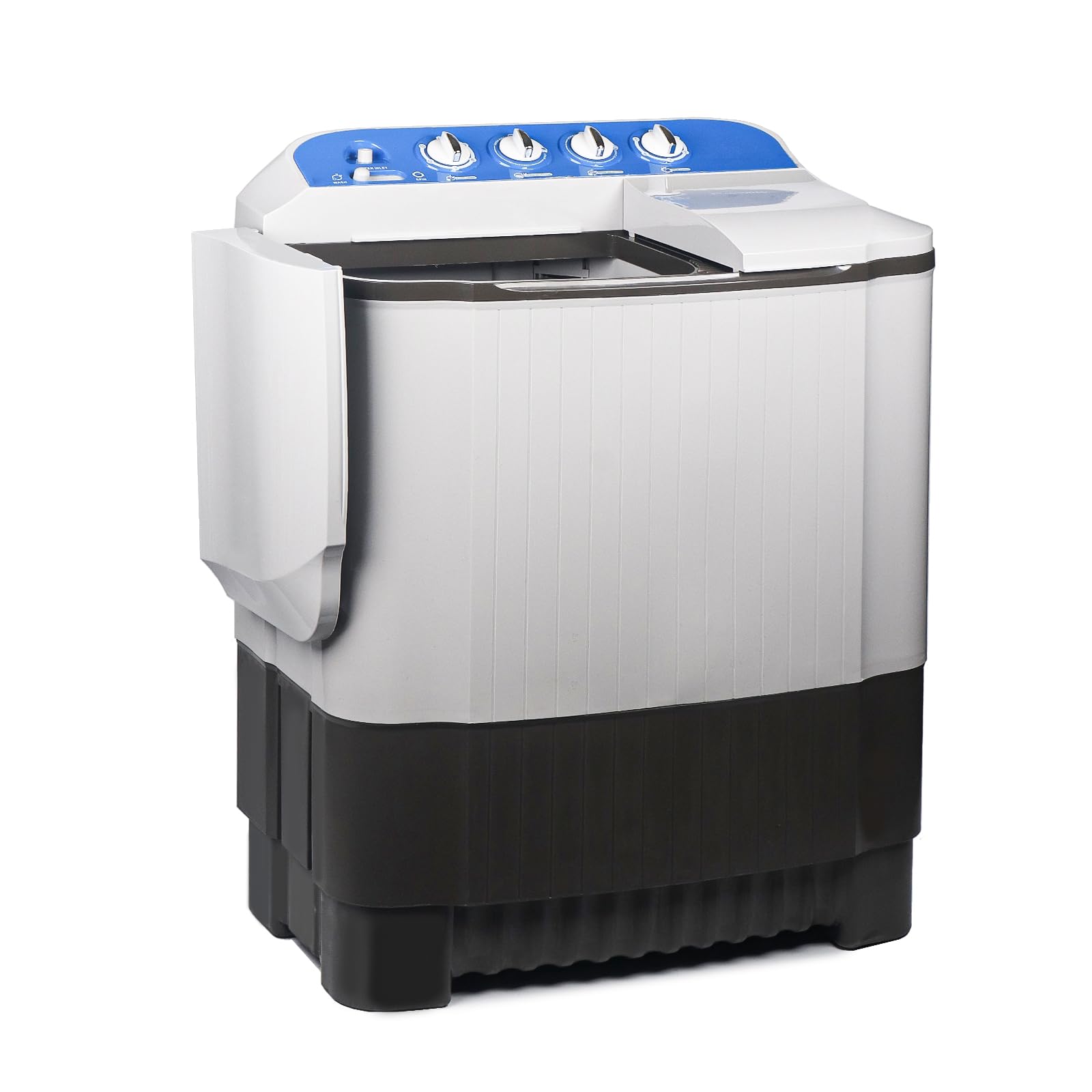 Portable Washing Machine 32lbs Portable Washer and Dryer, Washer(22Lbs) and Spinner(10Lbs) Cycle Combo 2 In 1 Mini Twin Tub Washing Machine for Apartments, Dorms, Camping and More Grey
