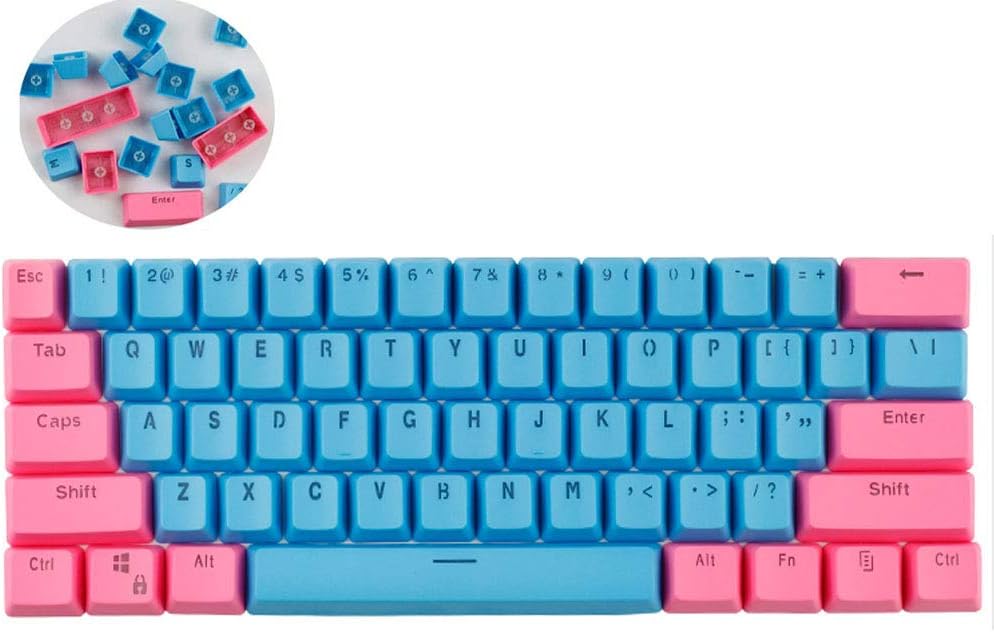YQYL 61-key mechanical keyboard keycap PBT frosted transparent keycap 61 keycap two-color molding injection keycap,J